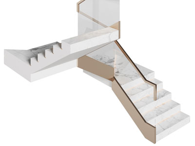 现代大理石玻璃扶手旋转楼梯3d模型 现代大理石玻璃扶手旋转楼梯
