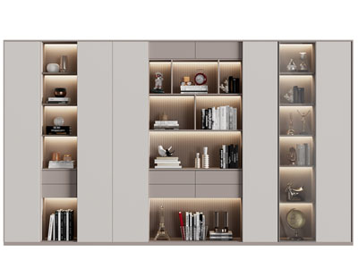 现代开放式装饰柜 书柜3d模型 现代开放式装饰柜 书柜
