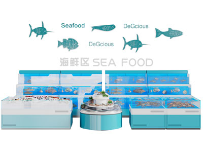 现代海鲜池 海鲜区展柜3d模型 现代海鲜池 海鲜区展柜