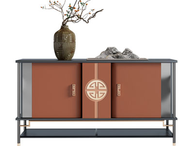 新中式玄关柜 边柜 摆件组合3d模型 新中式玄关柜 边柜 摆件组合