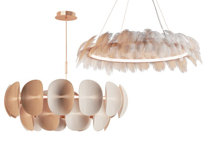 现代羽毛造型的吊灯