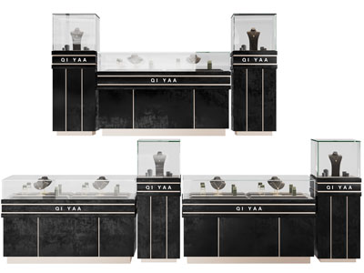 现代珠宝首饰展示柜 玻璃展台3d模型 现代珠宝首饰展示柜 玻璃展台