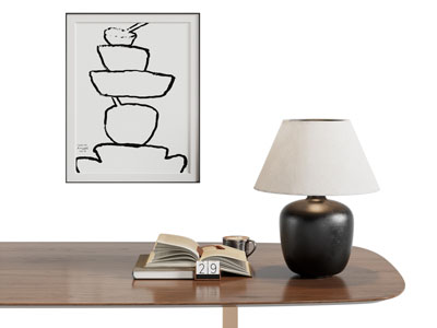 现代台灯 书本摆件组合 装饰挂画