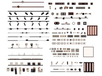 现代轨道磁吸灯 筒灯射灯 格栅灯