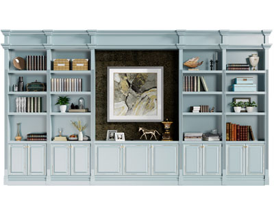 地中海实木书柜 装饰柜3d模型 地中海实木书柜 装饰柜