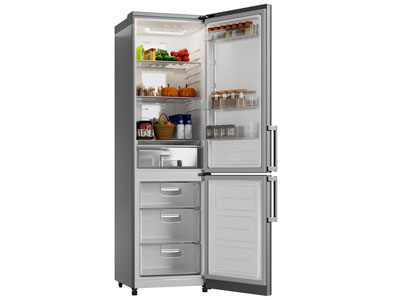 现代打开上下门电冰箱