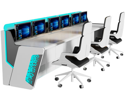 现代监控中心控制台 办公桌椅组合