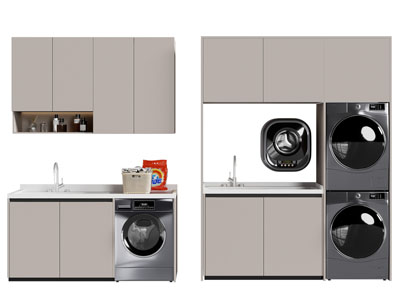 现代阳台洗衣机收纳柜3d模型 现代阳台洗衣机收纳柜