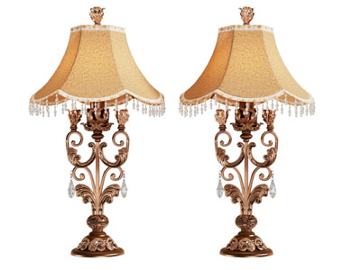 欧式雕花支架台灯