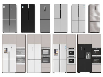 现代双开门 上下门电冰箱