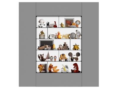 现代宇航员 手办装饰柜3d模型 现代宇航员 手办装饰柜