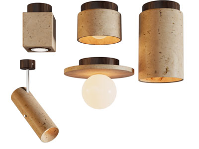 侘寂风圆柱形灯罩吸顶灯 筒灯射灯