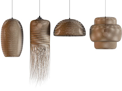 新中式民宿竹编灯罩吊灯