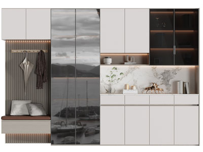 现代玄关鞋柜3d模型 现代玄关鞋柜