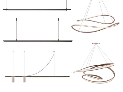 现代金属线条吊灯