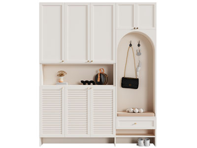 欧式实木玄关鞋柜3d模型 欧式实木玄关鞋柜