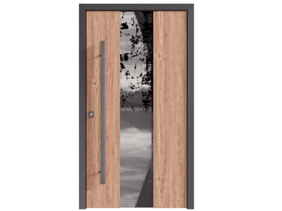 现代入户门 平开门 拼接木门