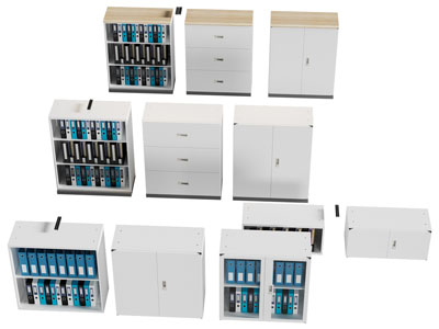 现代办公文件收纳柜3d模型 现代办公文件收纳柜