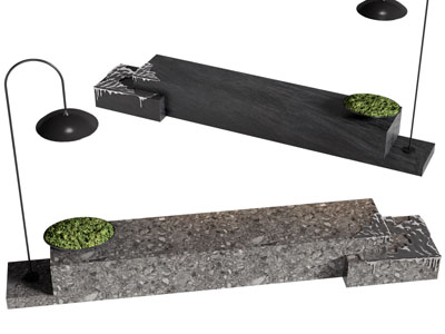 现代景观长方形石凳子 落地灯