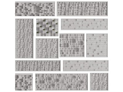 新中式汉字造型墙 背景墙 景观墙3d模型 新中式汉字造型墙 背景墙 景观墙