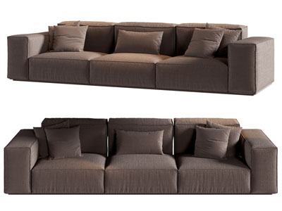 现代布艺多人沙发