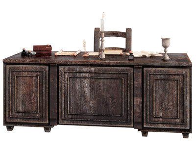 欧式中古风书桌椅组合3d模型 欧式中古风书桌椅组合