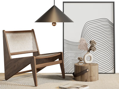 侘寂风休闲椅子 地画