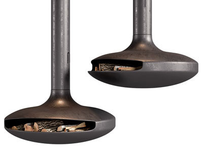 现代金属悬挂壁炉火炉