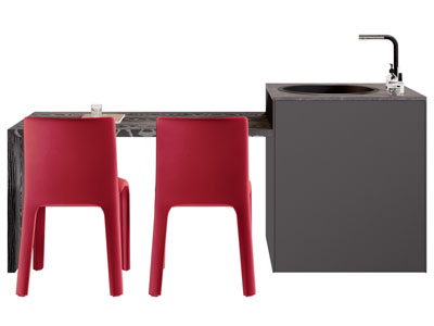 现代水吧台餐桌椅组合