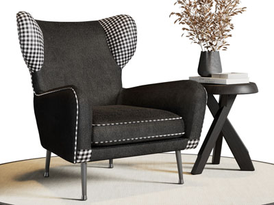 法式休闲椅子 边几