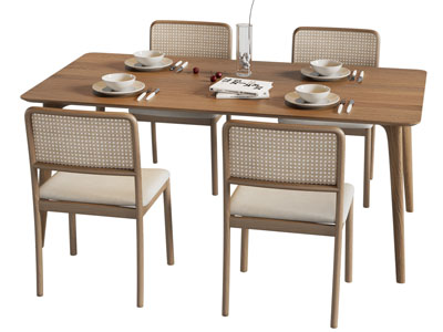 北欧实木餐桌椅组合