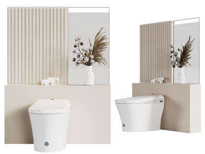 现代马桶背景墙