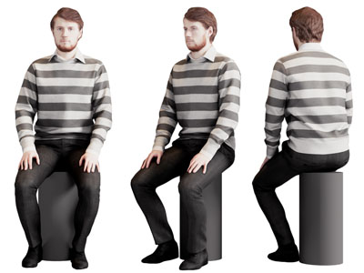 现代坐着的男人 人物