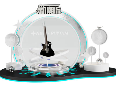 现代科技感音乐美陈 户外装置 演绎舞台