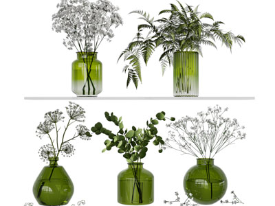 现代玻璃花瓶花卉