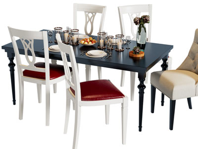 美式长方形餐桌椅组合