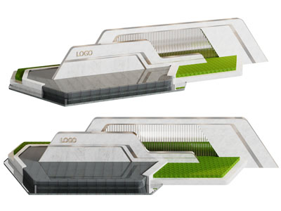 现代景观石 入口景墙