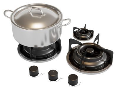 现代煮锅 燃气灶