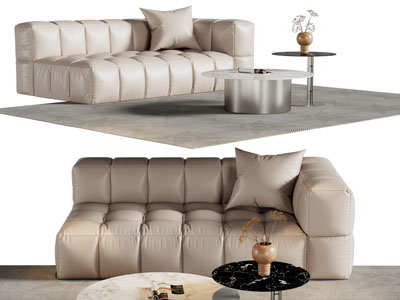 现代单人沙发 贵妃椅 茶几组合