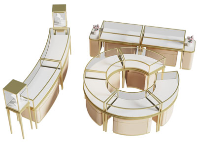 现代轻奢珠宝首饰展柜 展示台3d模型 现代轻奢珠宝首饰展柜 展示台