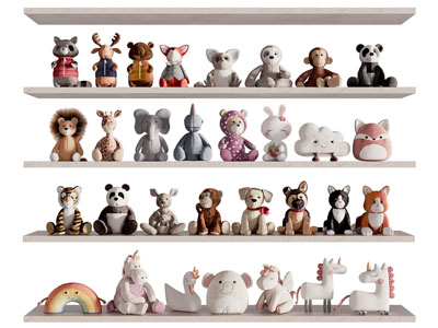 现代儿童卡通玩偶玩具 摆件组合