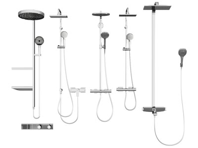 现代金属淋浴花洒