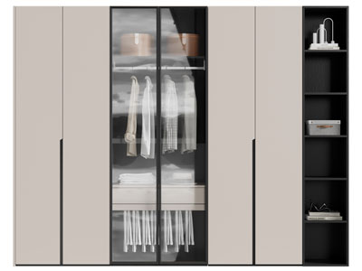 现代玻璃柜门的衣柜3d模型 现代玻璃柜门的衣柜