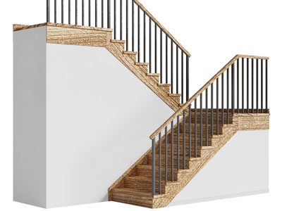 现代实木旋转楼梯3d模型 现代实木旋转楼梯