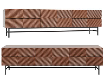 现代长方形电视柜3d模型 现代长方形电视柜