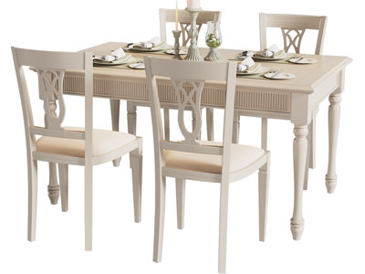 美式长方形餐桌椅组合