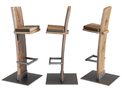 工业风loft实木吧椅