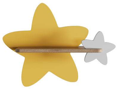 现代星星装饰的墙面置物架3d模型 现代星星装饰的墙面置物架