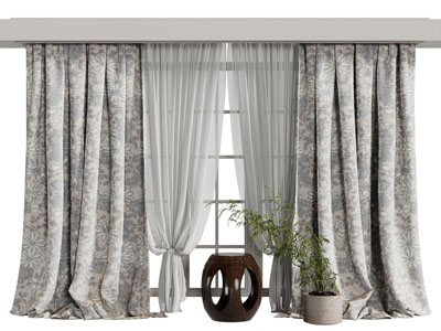 新中式窗帘窗纱