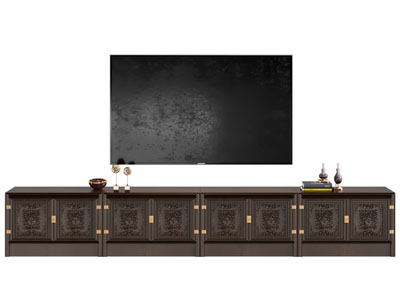 欧式雕花电视柜 电视机3d模型 欧式雕花电视柜 电视机